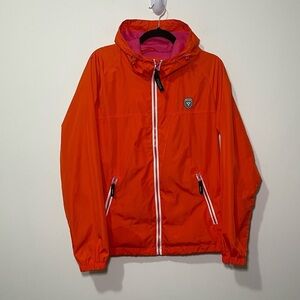Noize Women's bright orange Spring summer transitional wind breaker jacket in M